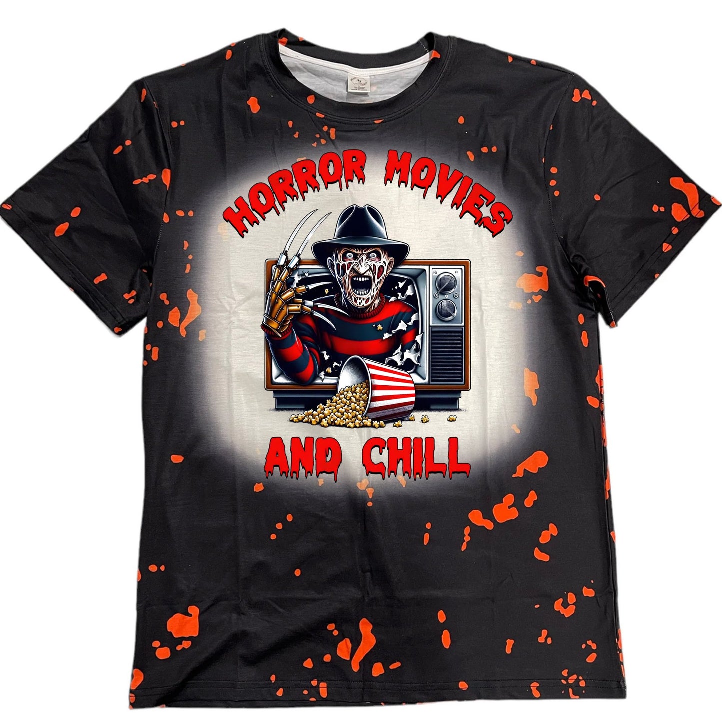 T-Shirts Faux Bleached Patterns - HALLOWEEN HORROR MOVIES