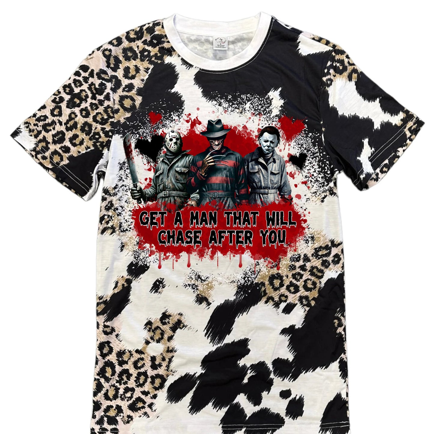 T-Shirts Faux Bleached Patterns - HALLOWEEN GET A MAN