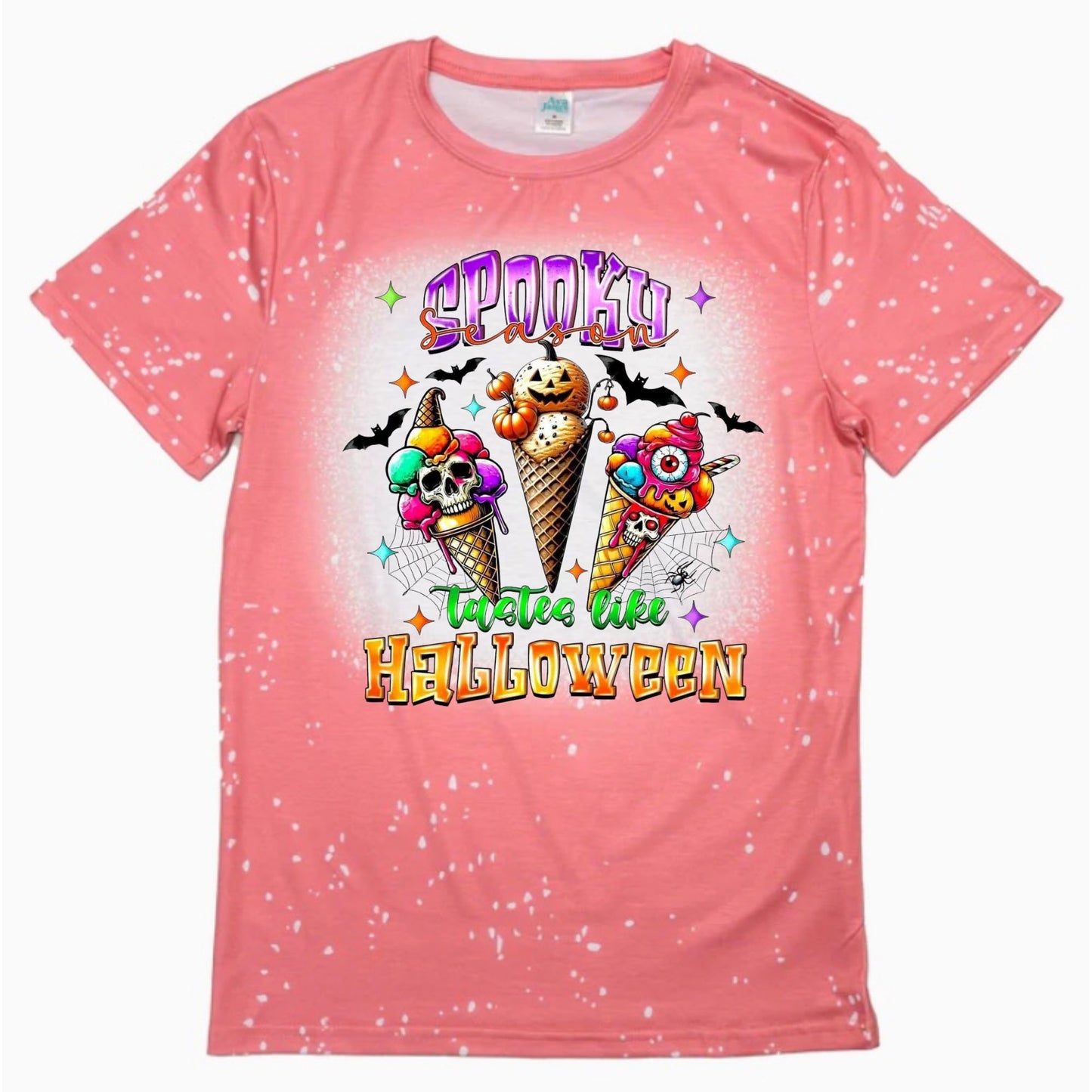 T-Shirts Faux Bleached - HALLOWEEN SPOOKY TASTES LIKE