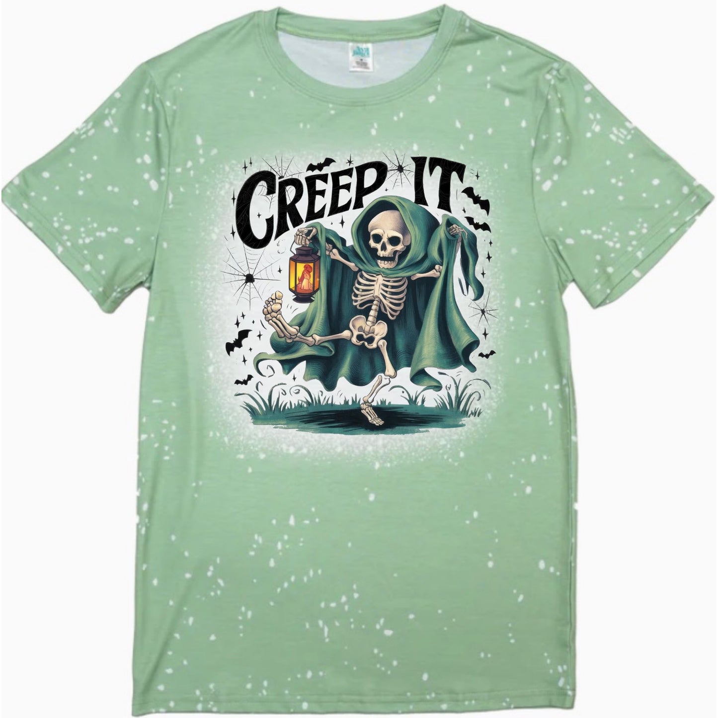T-Shirts Faux Bleached - HALLOWEEN CREEP IT