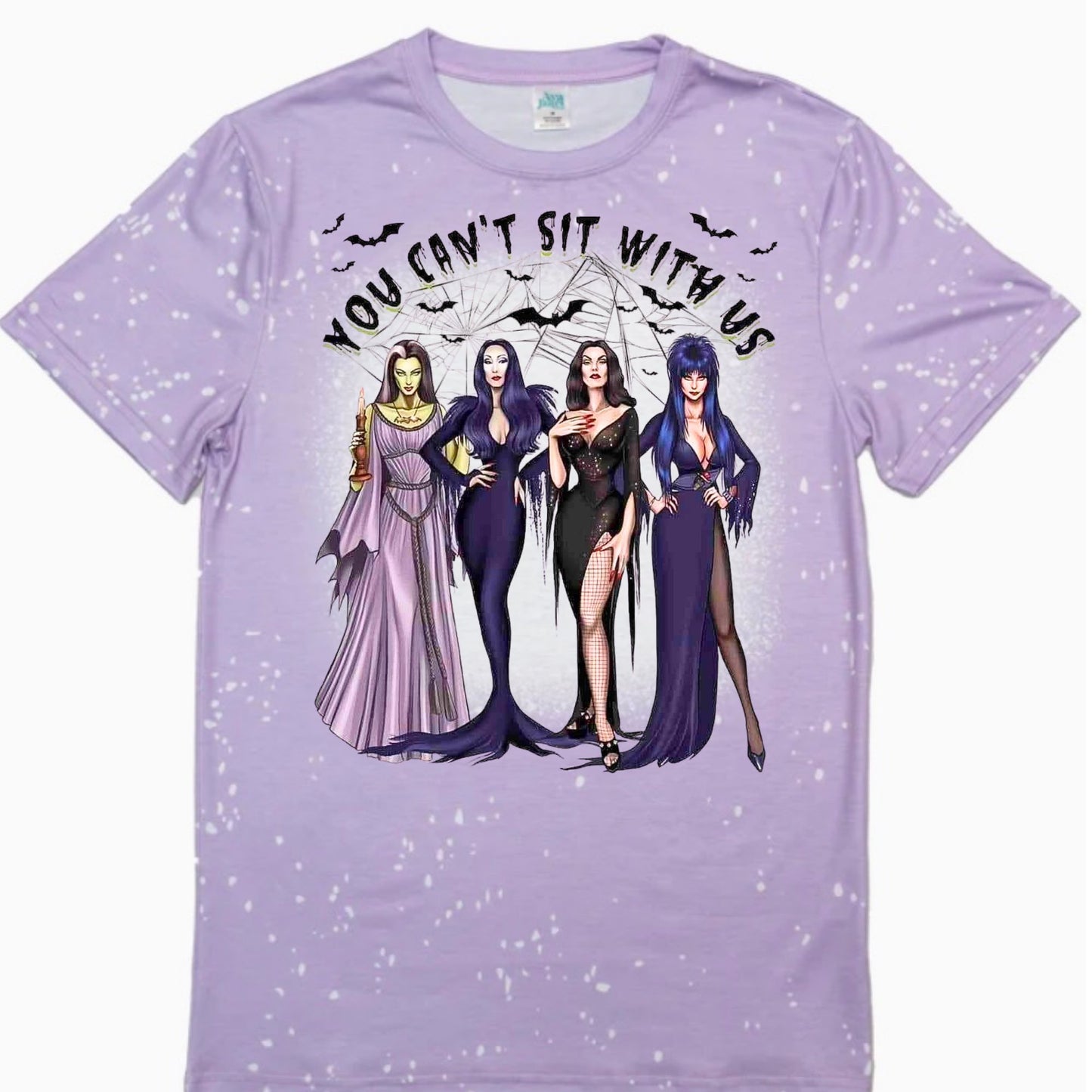 T-Shirts Faux Bleached - HALLOWEEN YOU CANT SIT WITH US