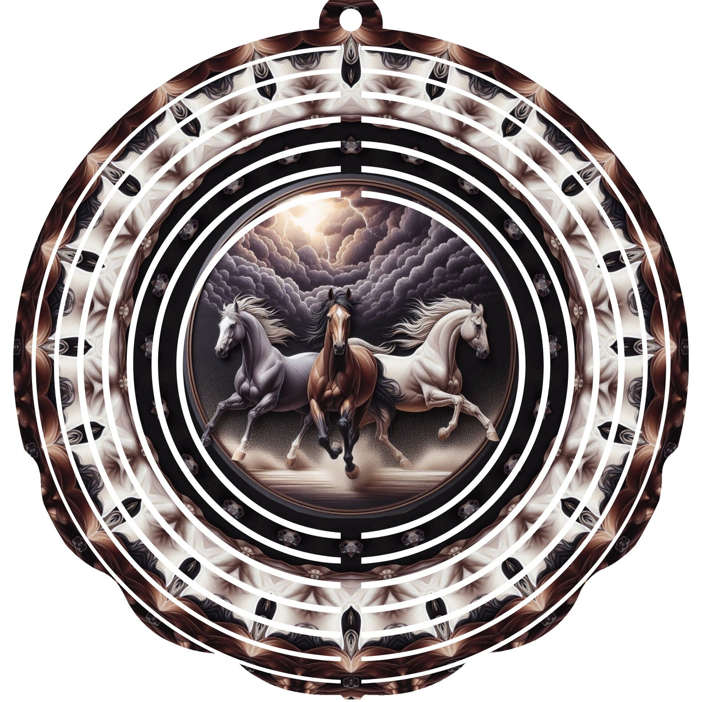 Wind Spinner with Jewel Strand Horse Stampede