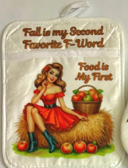 POT HOLDER - LADY VINTAGE HOUSEWIVES FALL F-WORD