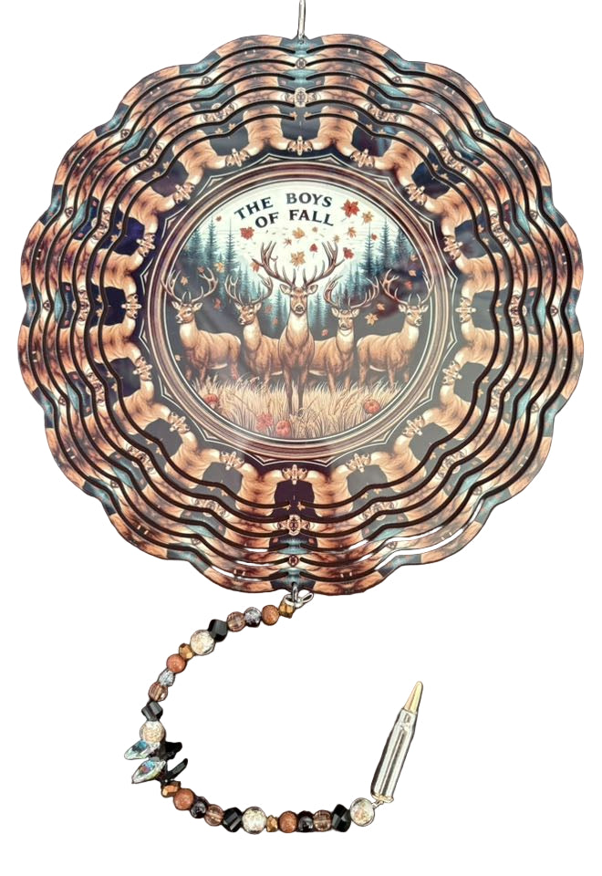 Wind Spinner with Jewel Strand Deer & Fawn Fall Hunting
