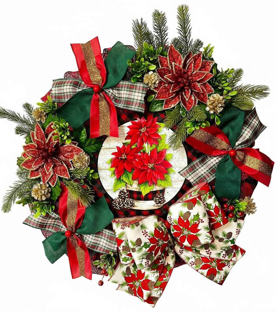 WREATH CHRISTMAS - POINSETTIA