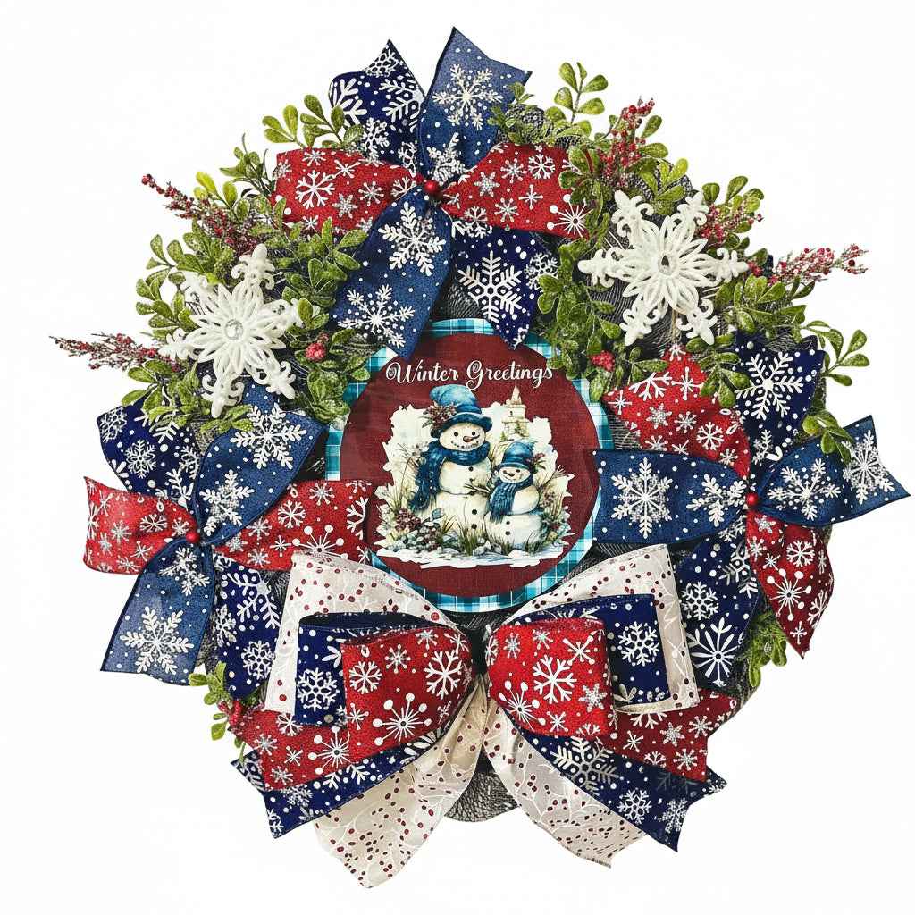 WREATH WINTER - SNOWMEN GREETINGS