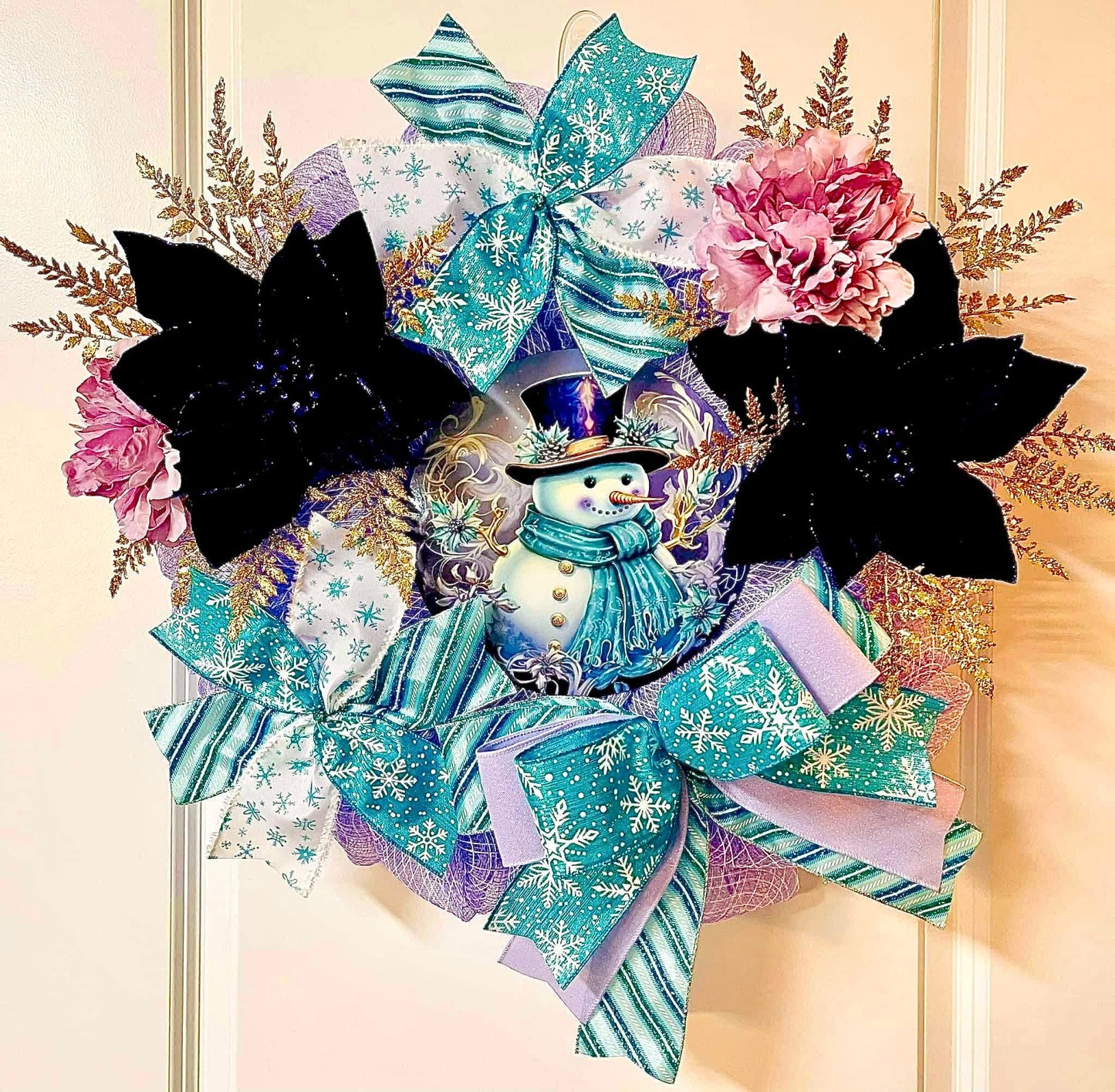 Winter - Purple & Blue Snowman