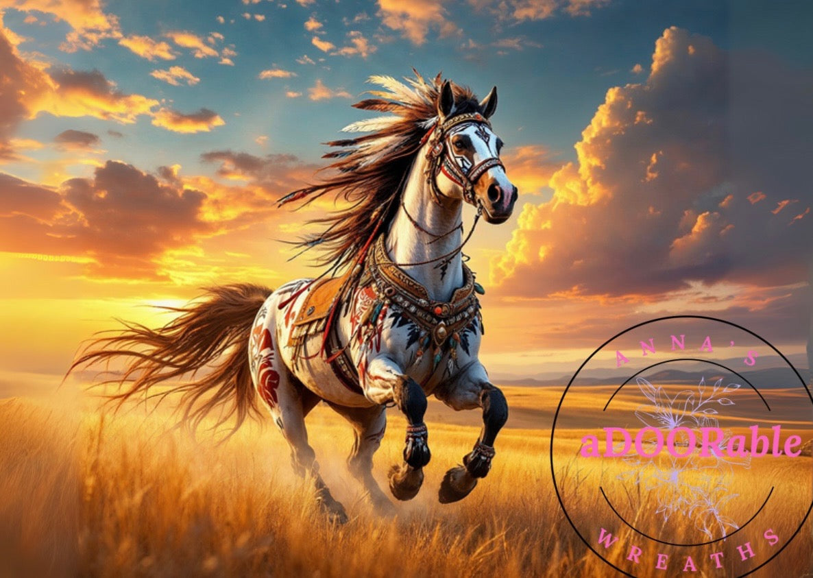 Tempered Glass Cutting Board Horse Running at Sunset