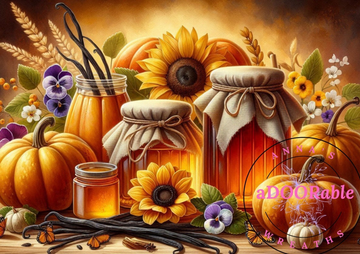 Tempered Glass Cutting Board Scenery Honey Jars Fall Colors