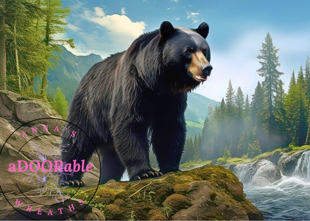 Tempered Glass Cutting Board Bear Standing on Rock