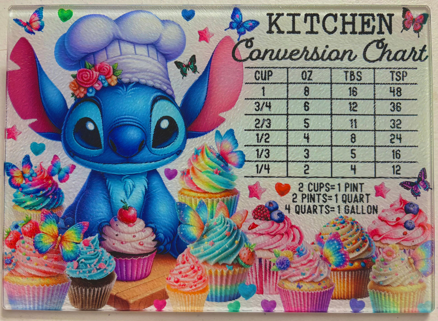 Tempered Glass Cutting Board Cartoon/Character Conversion Blue Alien