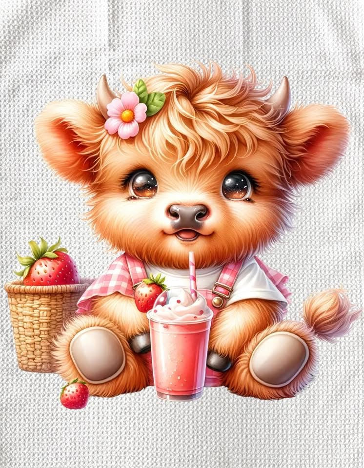 TOWELS - HIGHLAND COW SWEETS FRUIT SMOOTHIE
