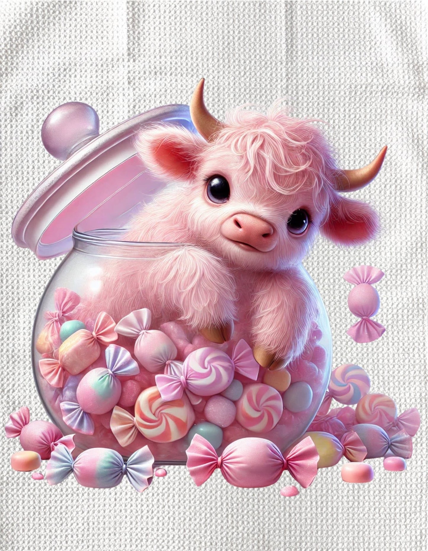 TOWELS - HIGHLAND COW SWEETS CANDY JAR W/LID