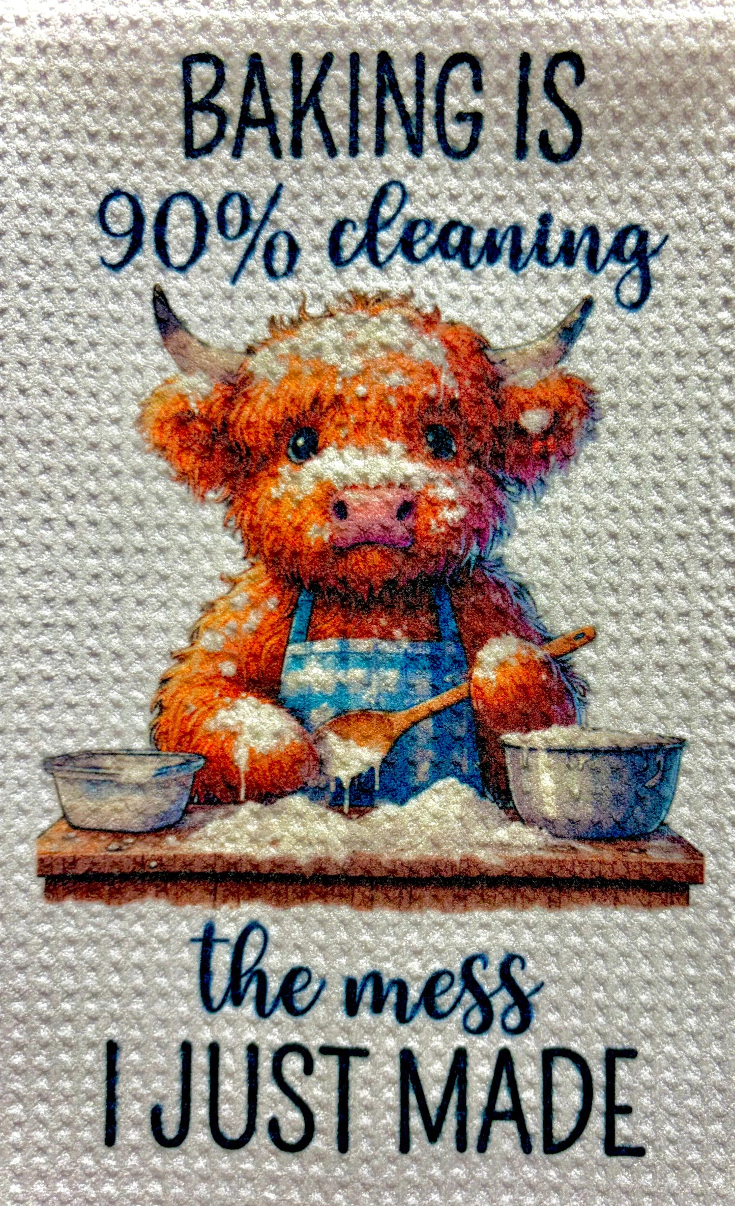 TOWELS - HIGHLAND COW COOKING BAKING IS