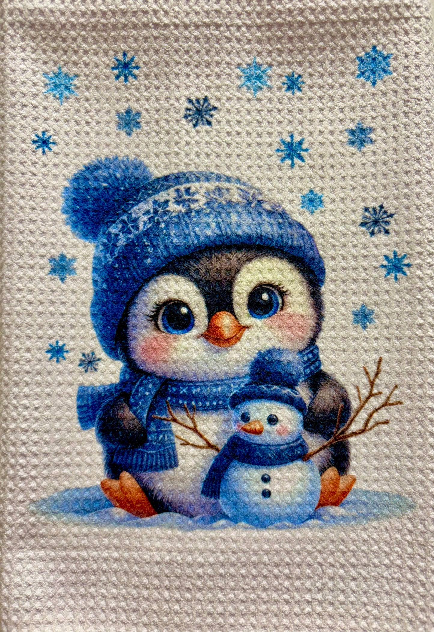 TOWELS - WINTER PENQUIN & BABY SNOWMAN