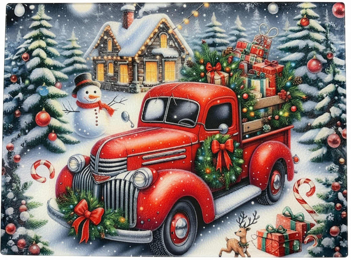 Cutting Board - CHRISTMAS RED TRUCK
