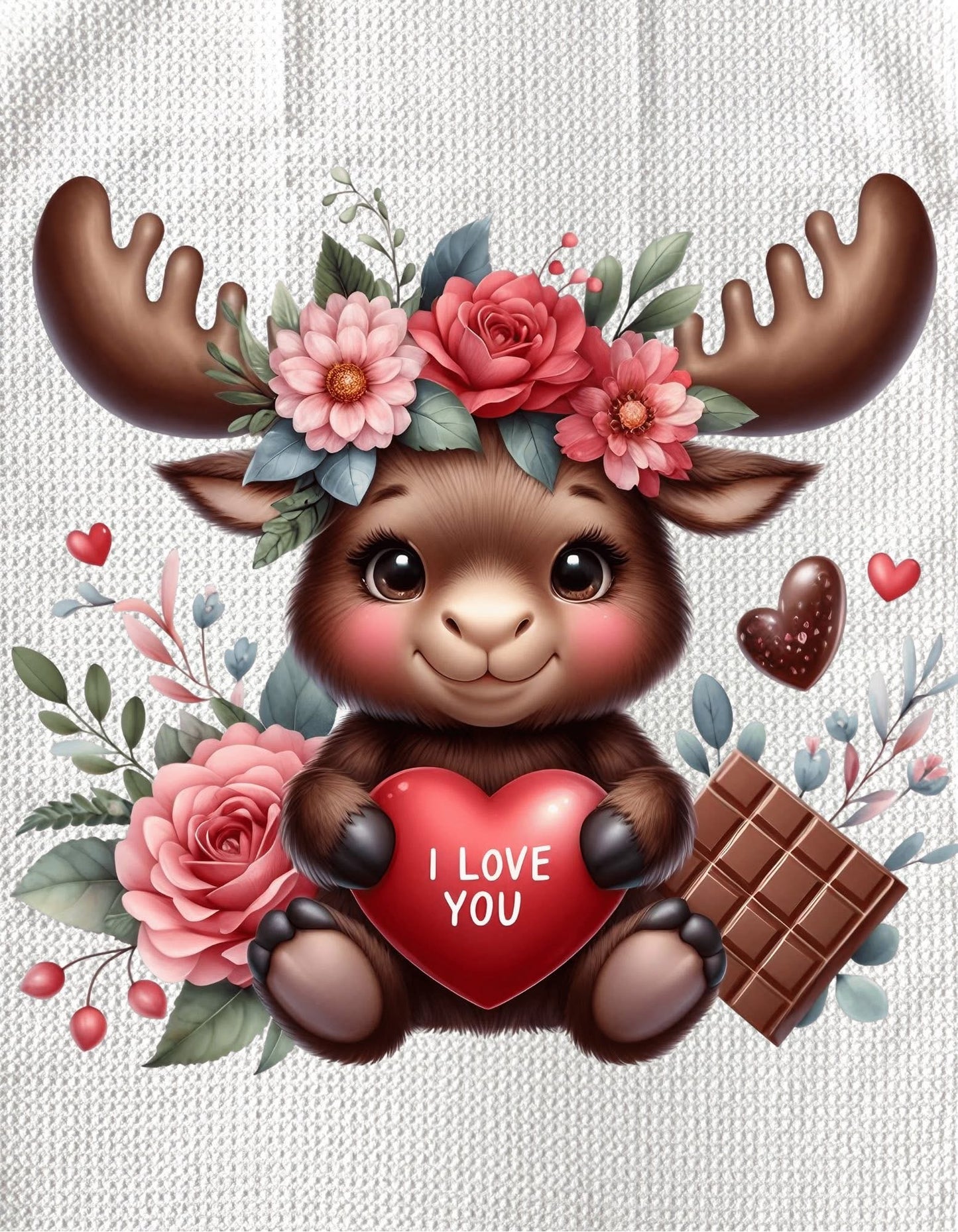 TOWELS - VALENTINE'S ANIMAL MOOSE CHOCOLATES
