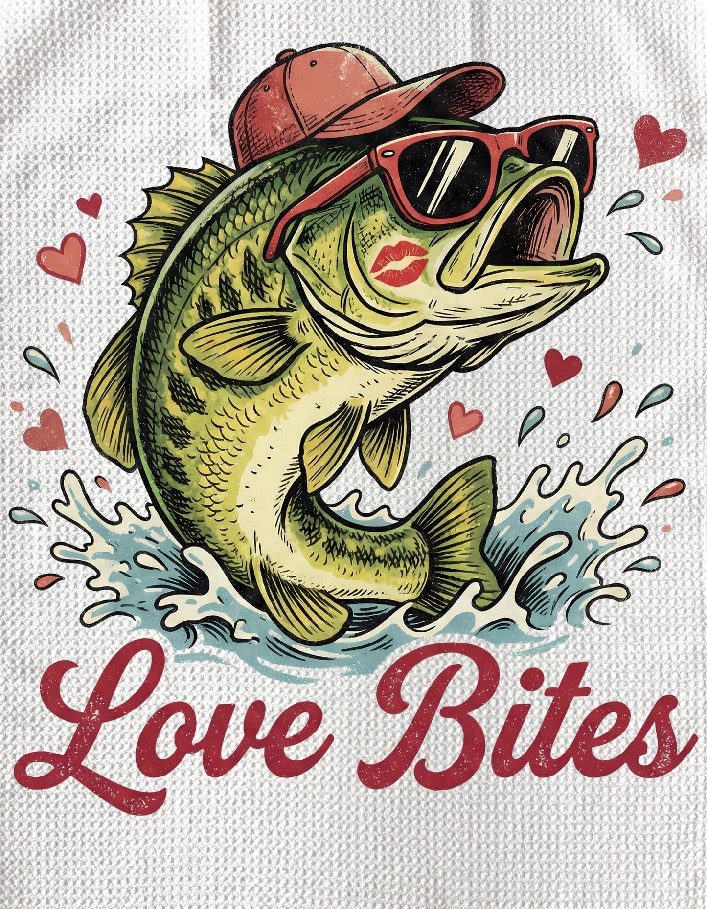 TOWELS - VALENTINE'S ANIMAL FISH LOVE BITES