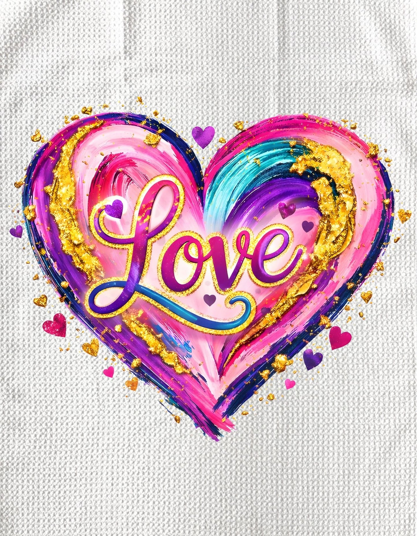 TOWELS - VALENTINE'S HEART ARTISTIC GOLD