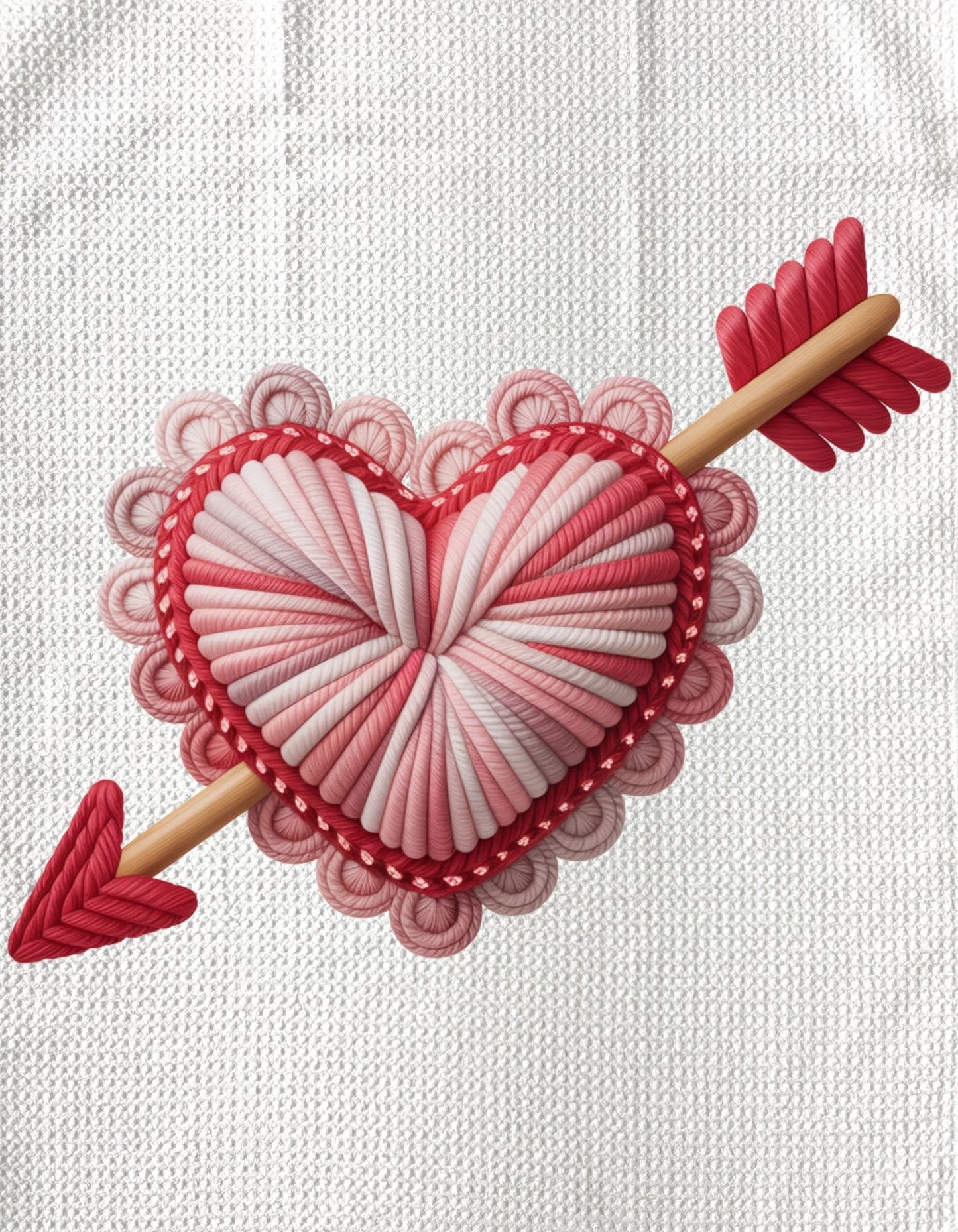 TOWELS - VALENTINE'S FABRIC HEART WITH ARROW
