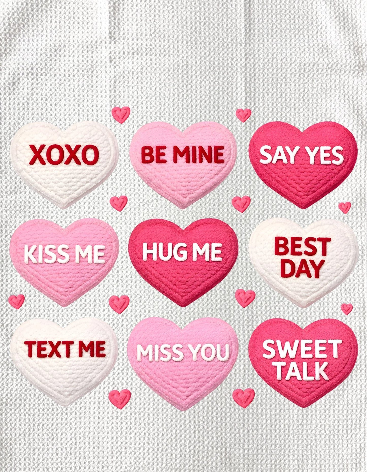TOWELS - VALENTINE'S HEARTS CONVERSATIONAL