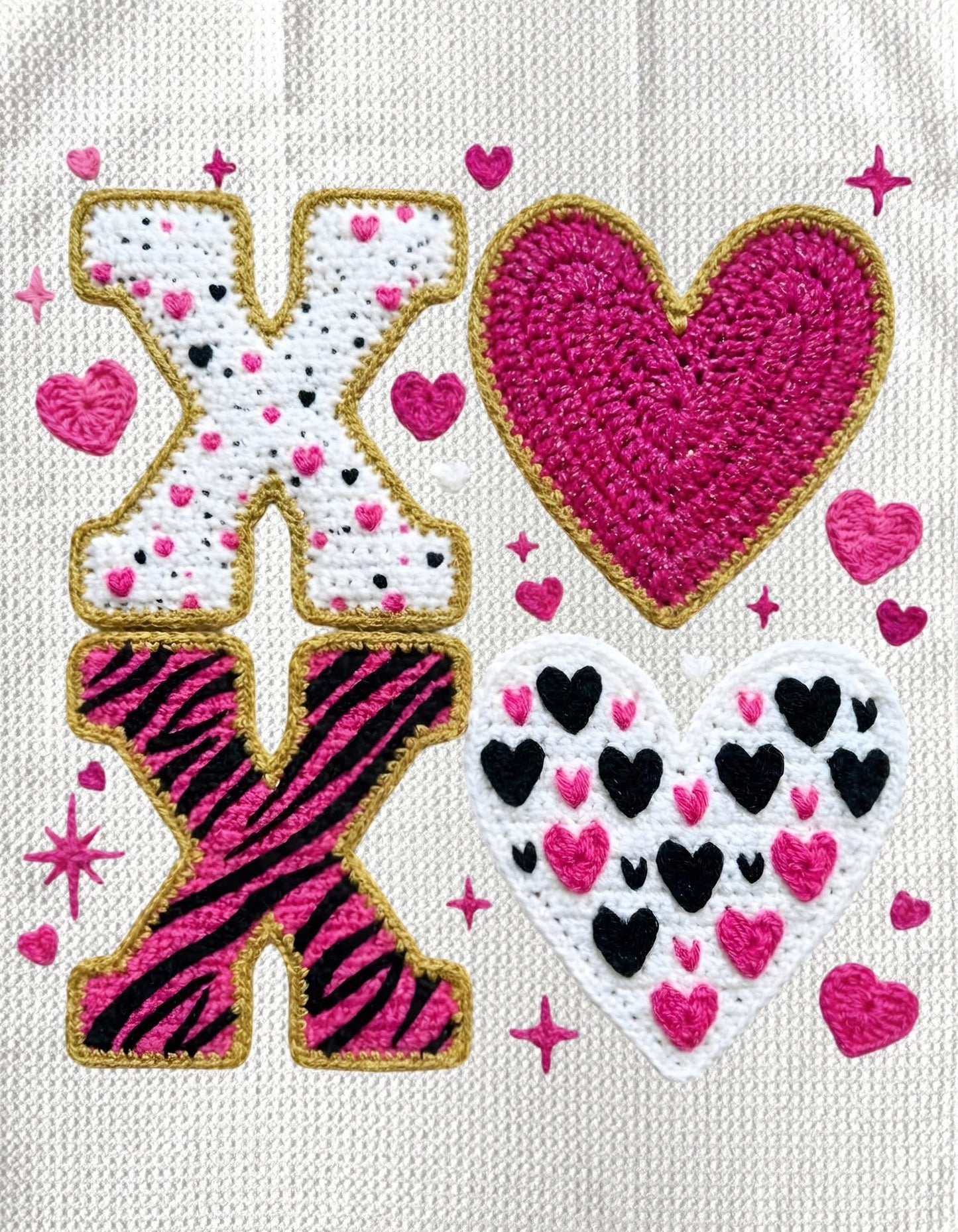 TOWELS - VALENTINE'S FABRIC XOXO