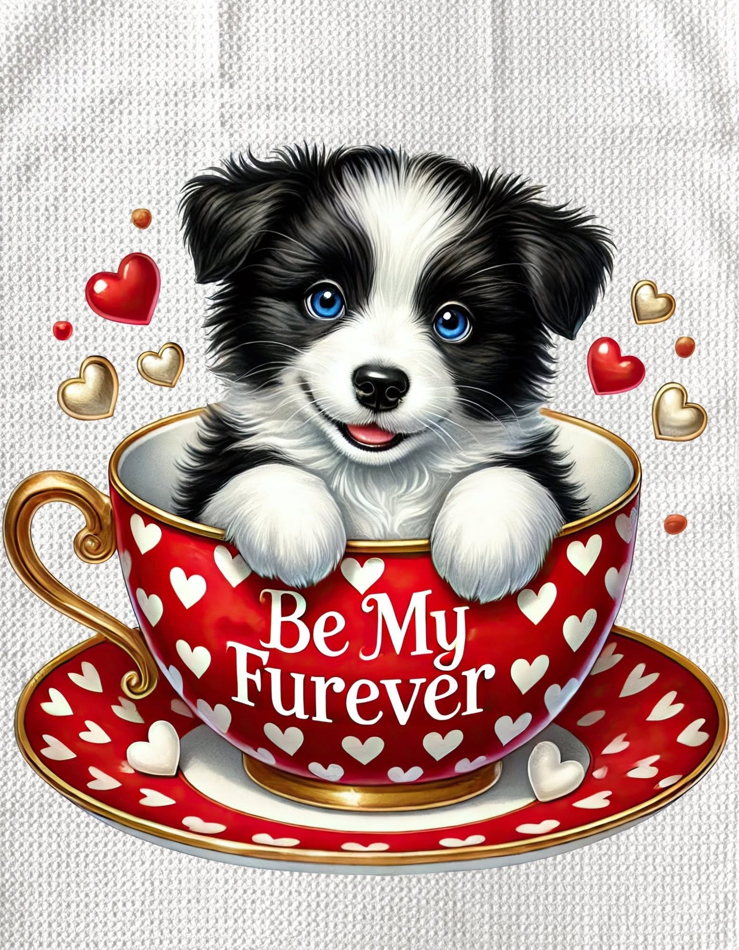 TOWELS - VALENTINE'S PUPPY BE MY FUREVER