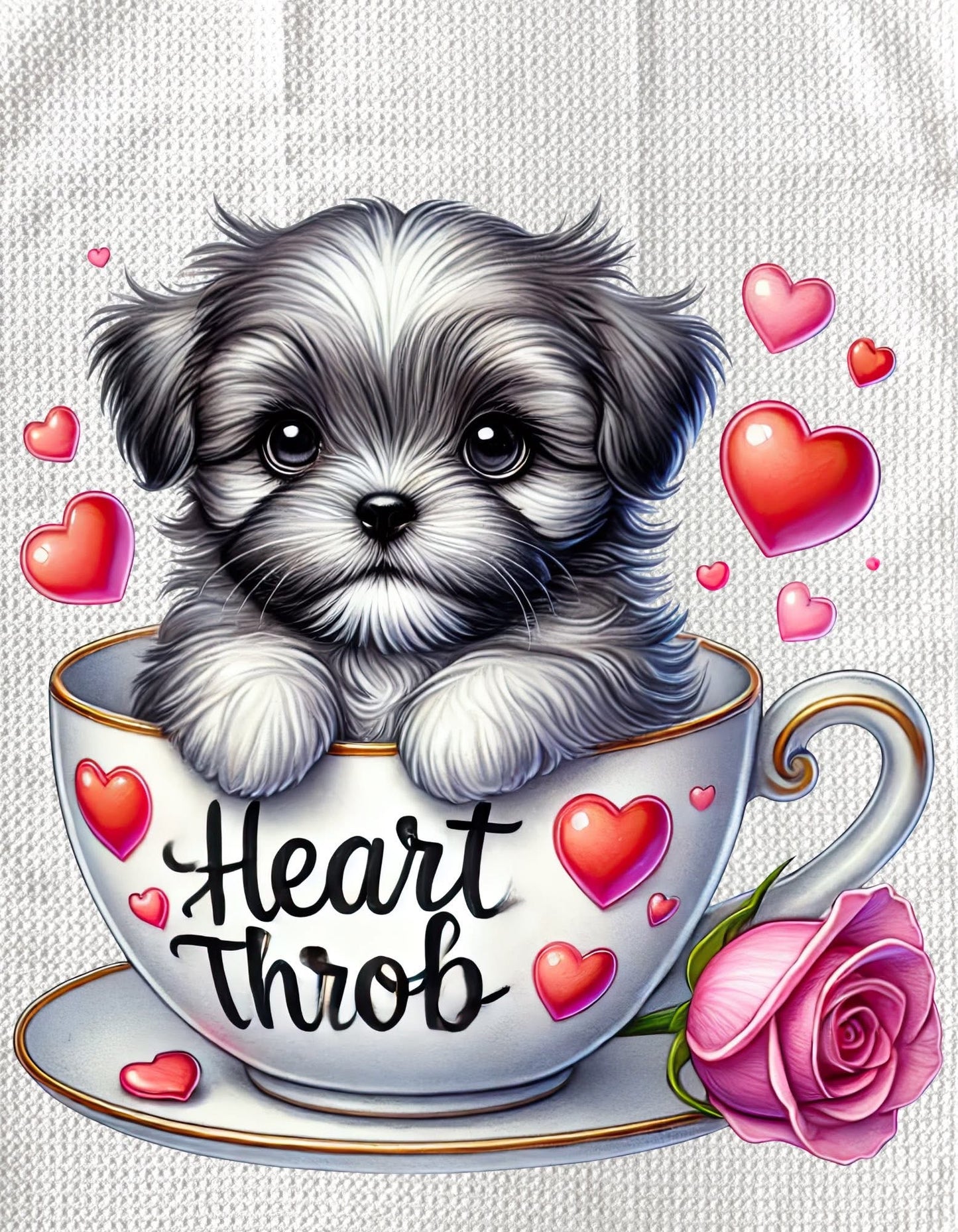 TOWELS - VALENTINE'S PUPPY HEART THROB