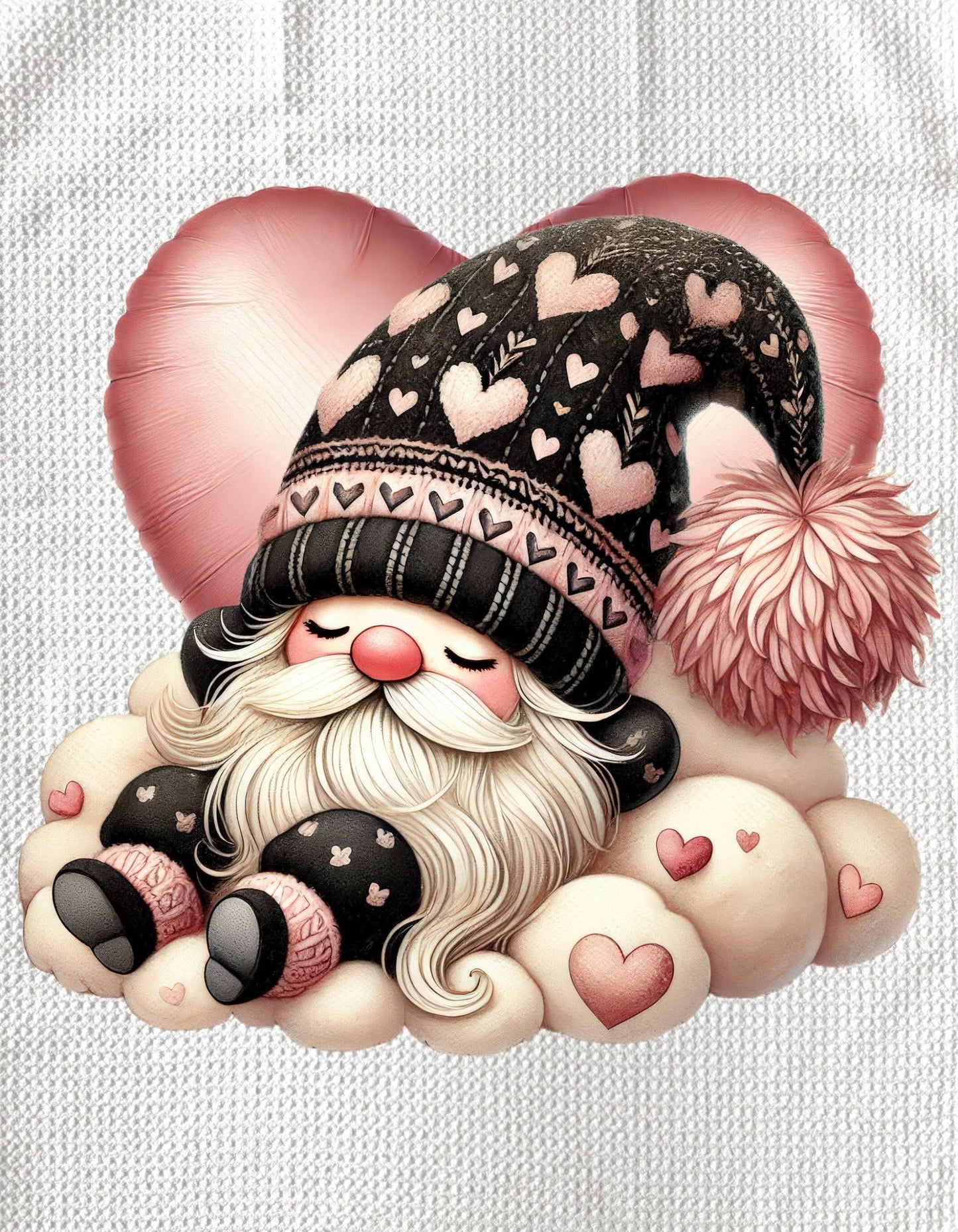 TOWELS - VALENTINE'S GNOME SLEEPING