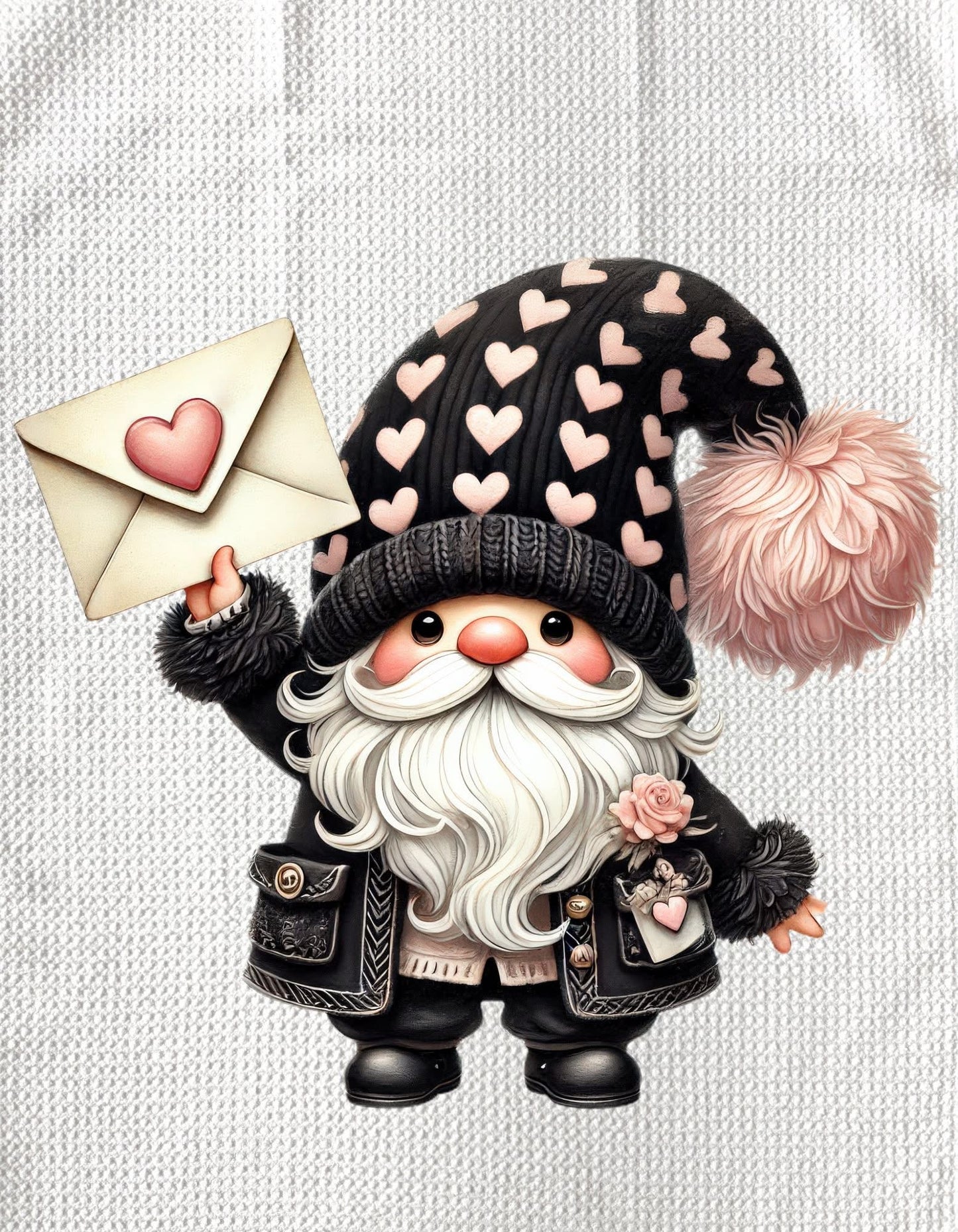 TOWELS - VALENTINE'S GNOME LOVE LETTER