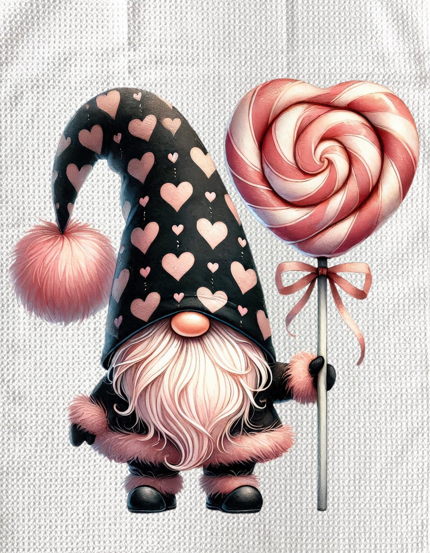TOWELS - VALENTINE'S GNOME LOLLIPOP