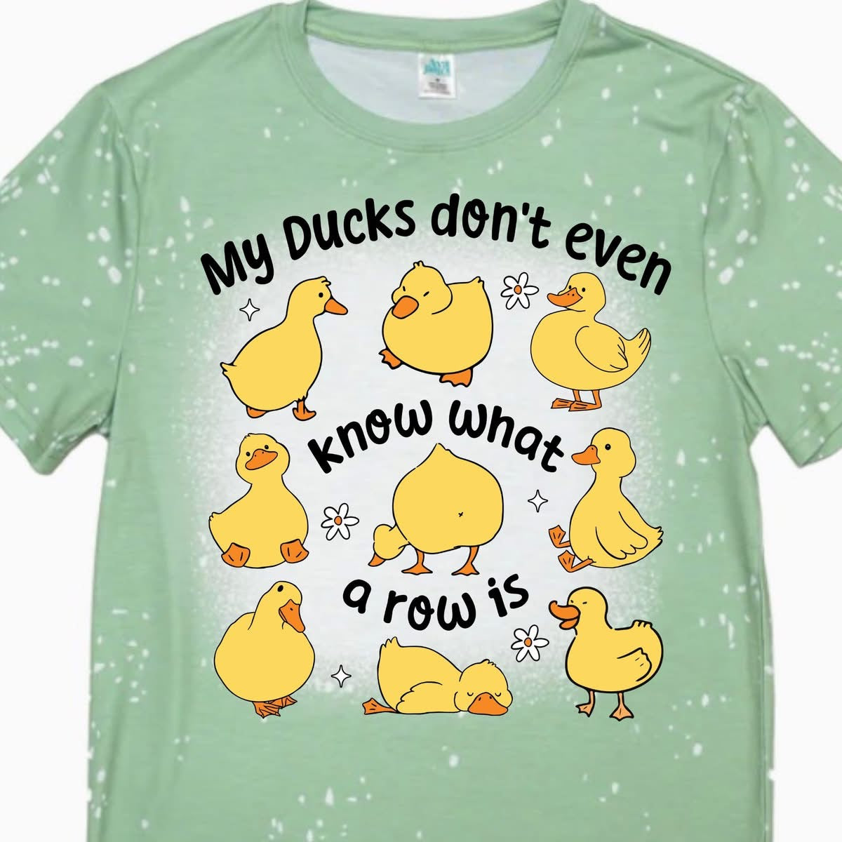 T-Shirts Faux Bleached - DUCK WHAT A ROW IS