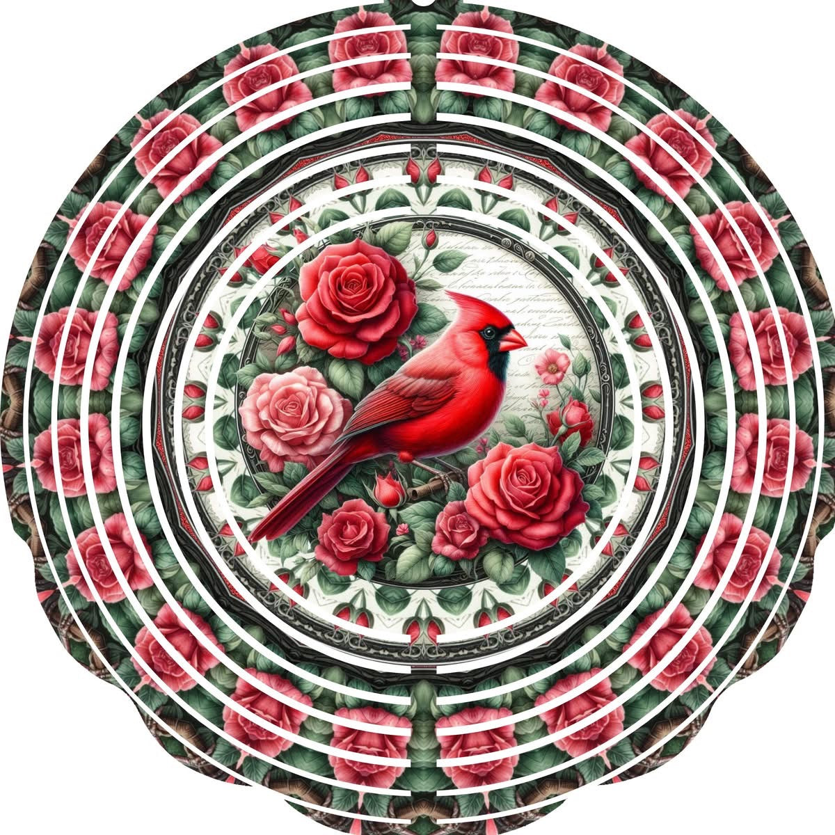 Wind Spinner with Jewel Strand Cardinal Roses