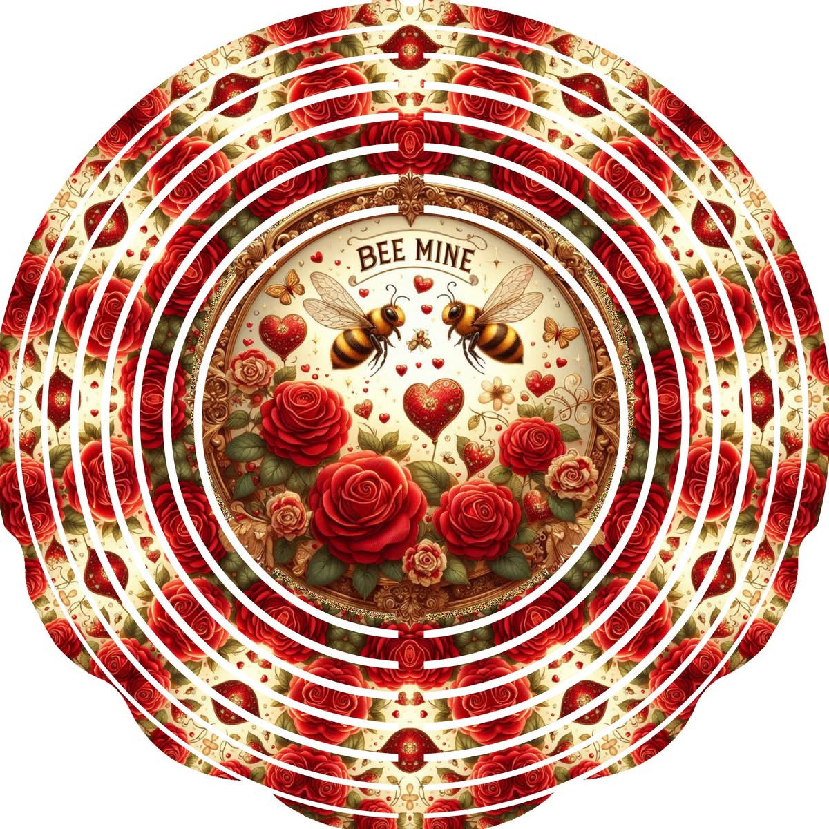 Wind Spinner with Jewel Strand Valentine's Bee Mine