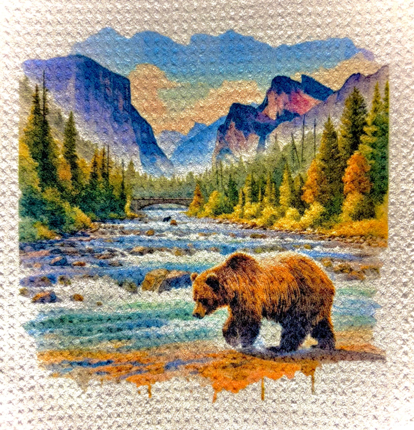 TOWELS - BEAR BROWN WALKING RIVER