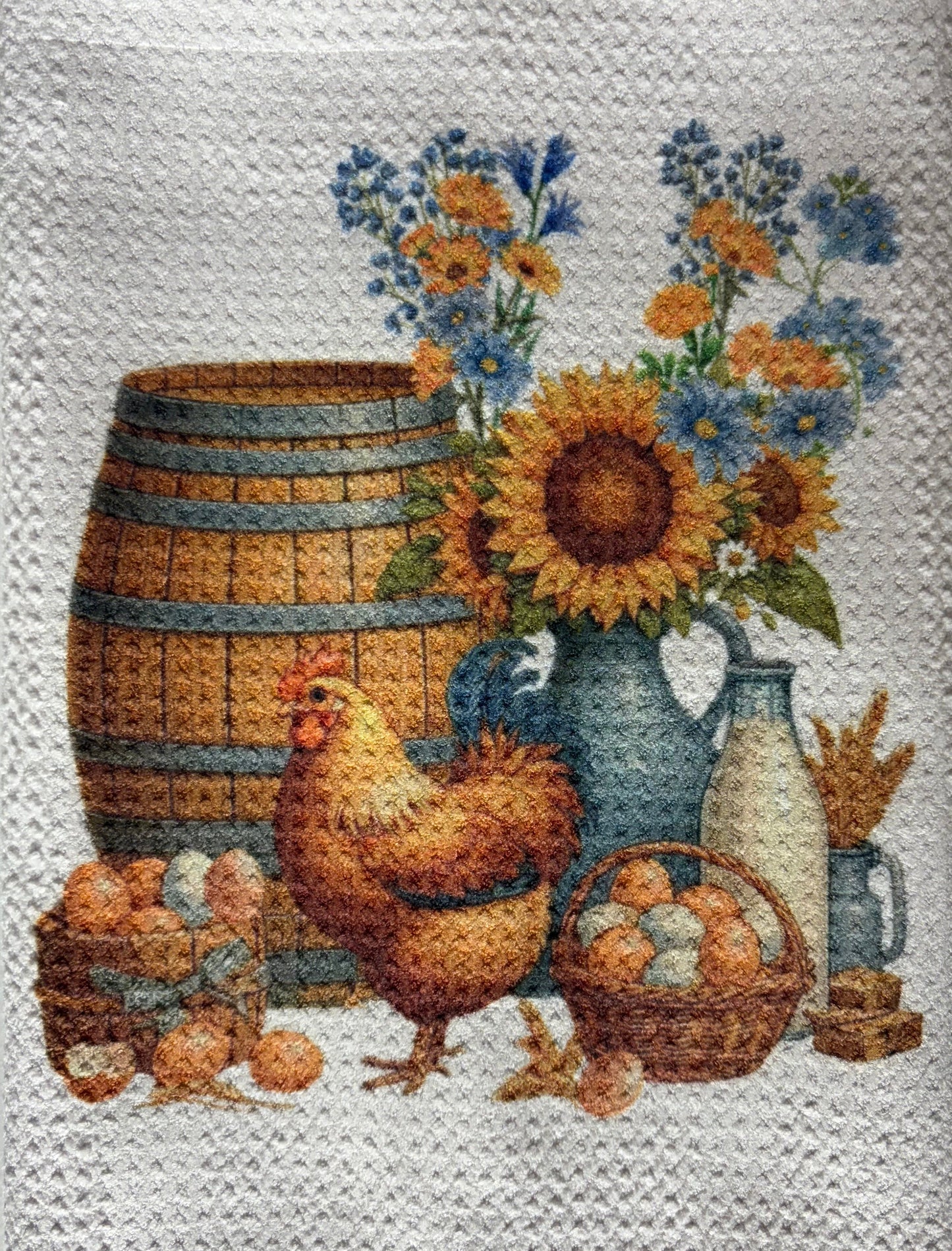 TOWELS - CHICKEN/ROOSTER NATURAL EGGS