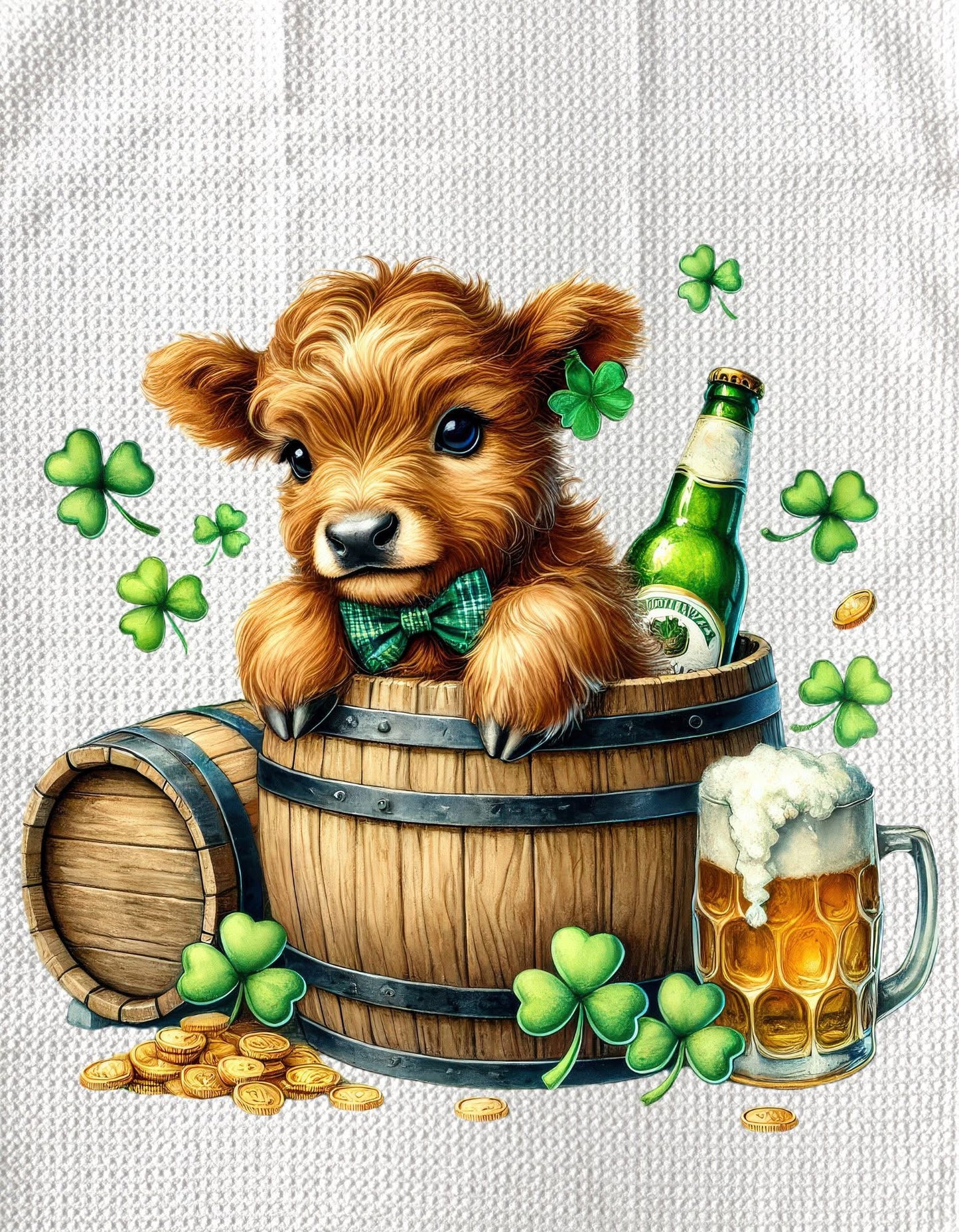TOWELS - ST PATRICK'S HIGHLAND COW CHEERS