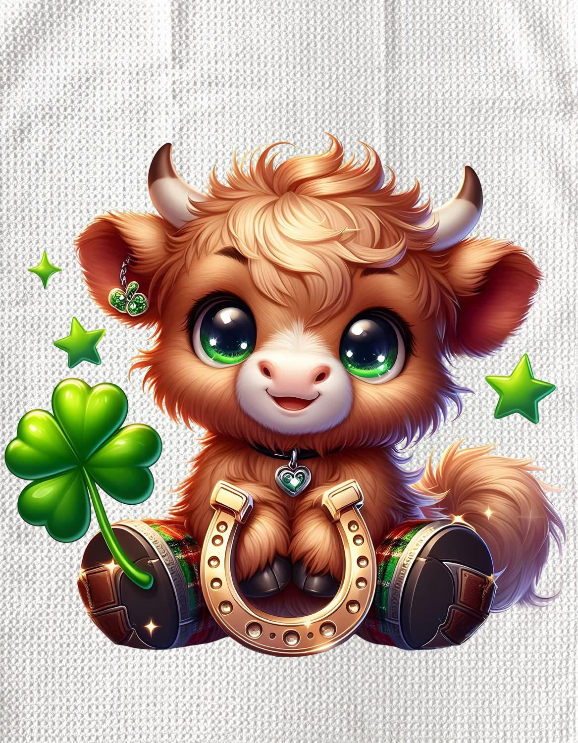TOWELS - ST PATRICK'S HIGHLAND COW LUCKY