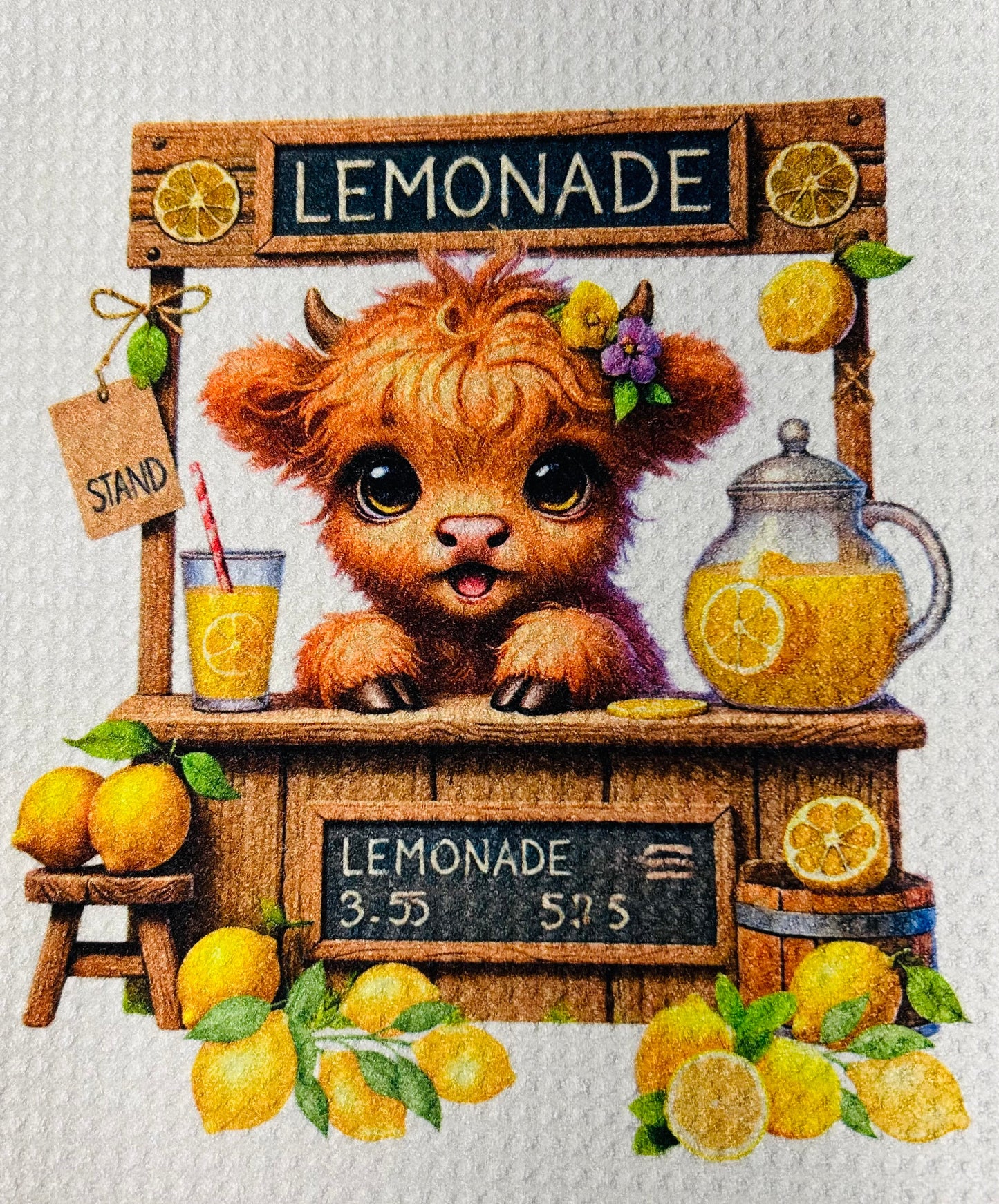TOWELS - HIGHLAND COW FRUITS LEMONADE