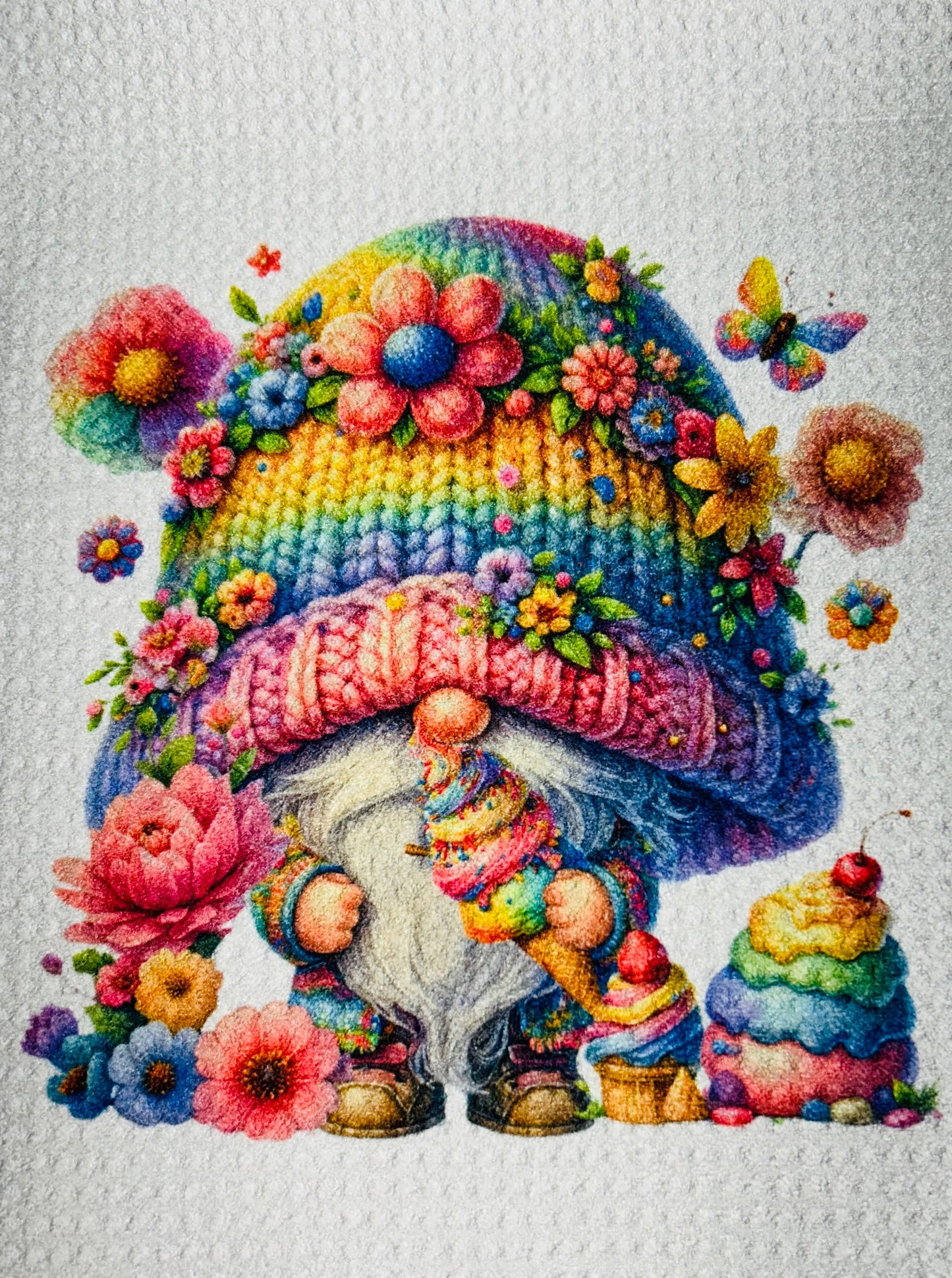 TOWELS - GNOME SWEETS RAINBOW HAT
