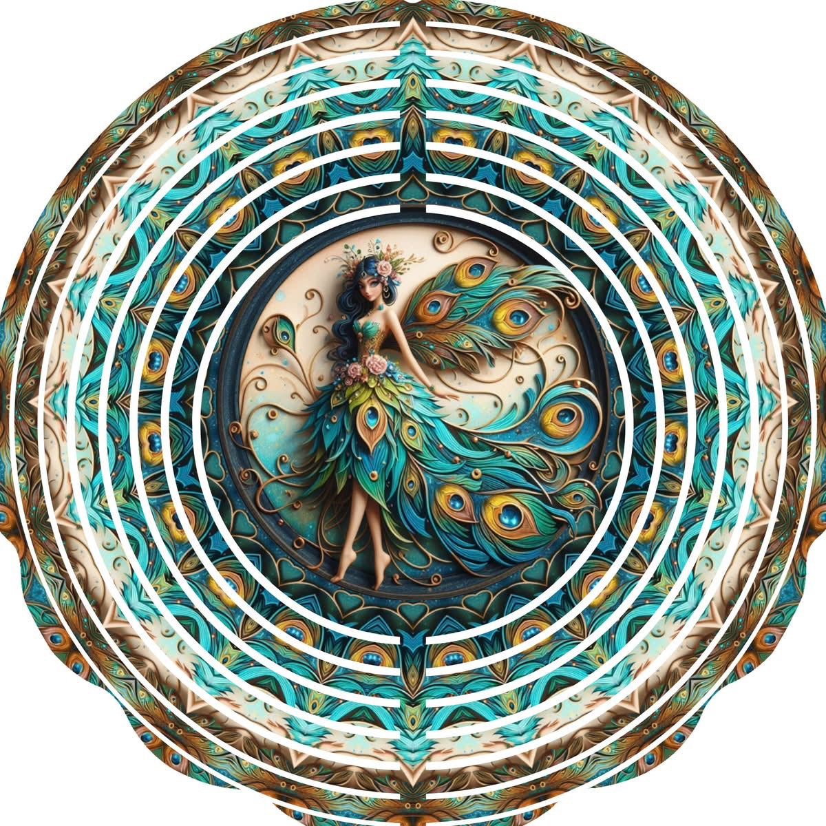 WIND SPINNER - FAIRY PEACOCK FEATHERS