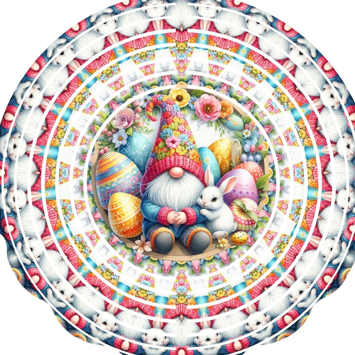 Wind Spinner with Jewel Strand Gnome Easter Eggs & Bunny