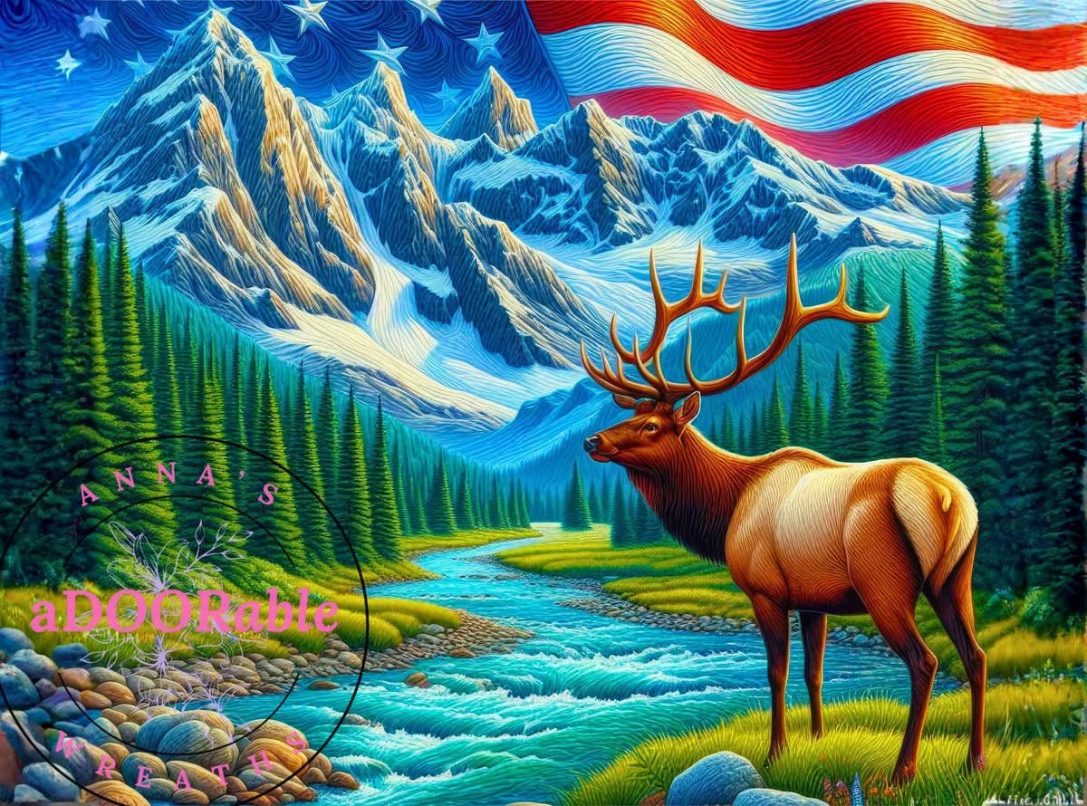 Tempered Glass Cutting Board Elk American Mountains