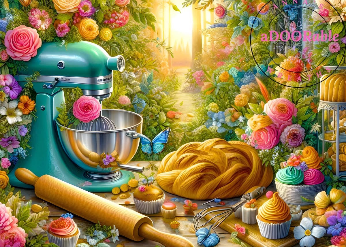 Tempered Glass Cutting Board Scenery Whimsical Baking Garden