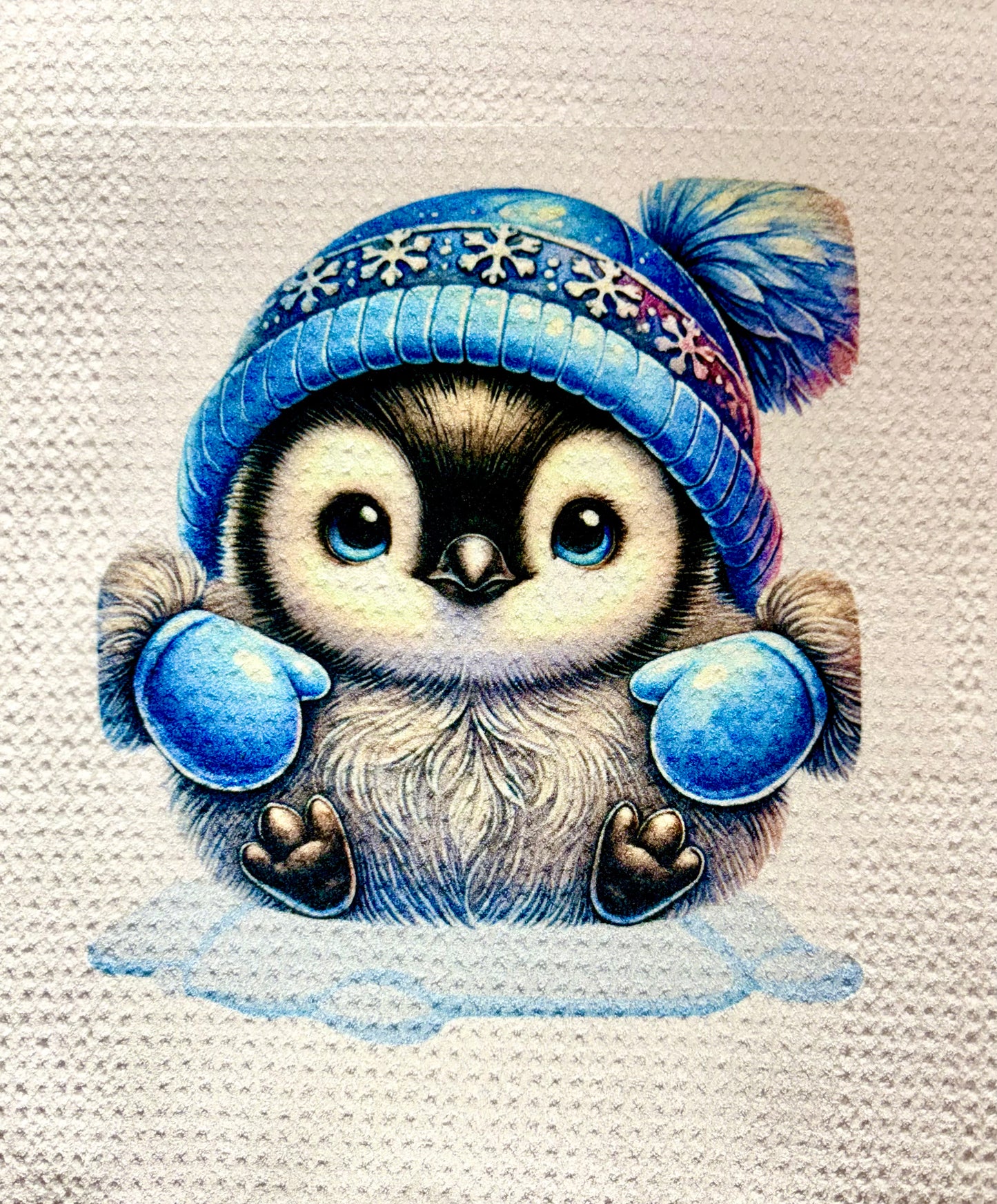 TOWELS - WINTER PENQUIN BLUE GLOVES