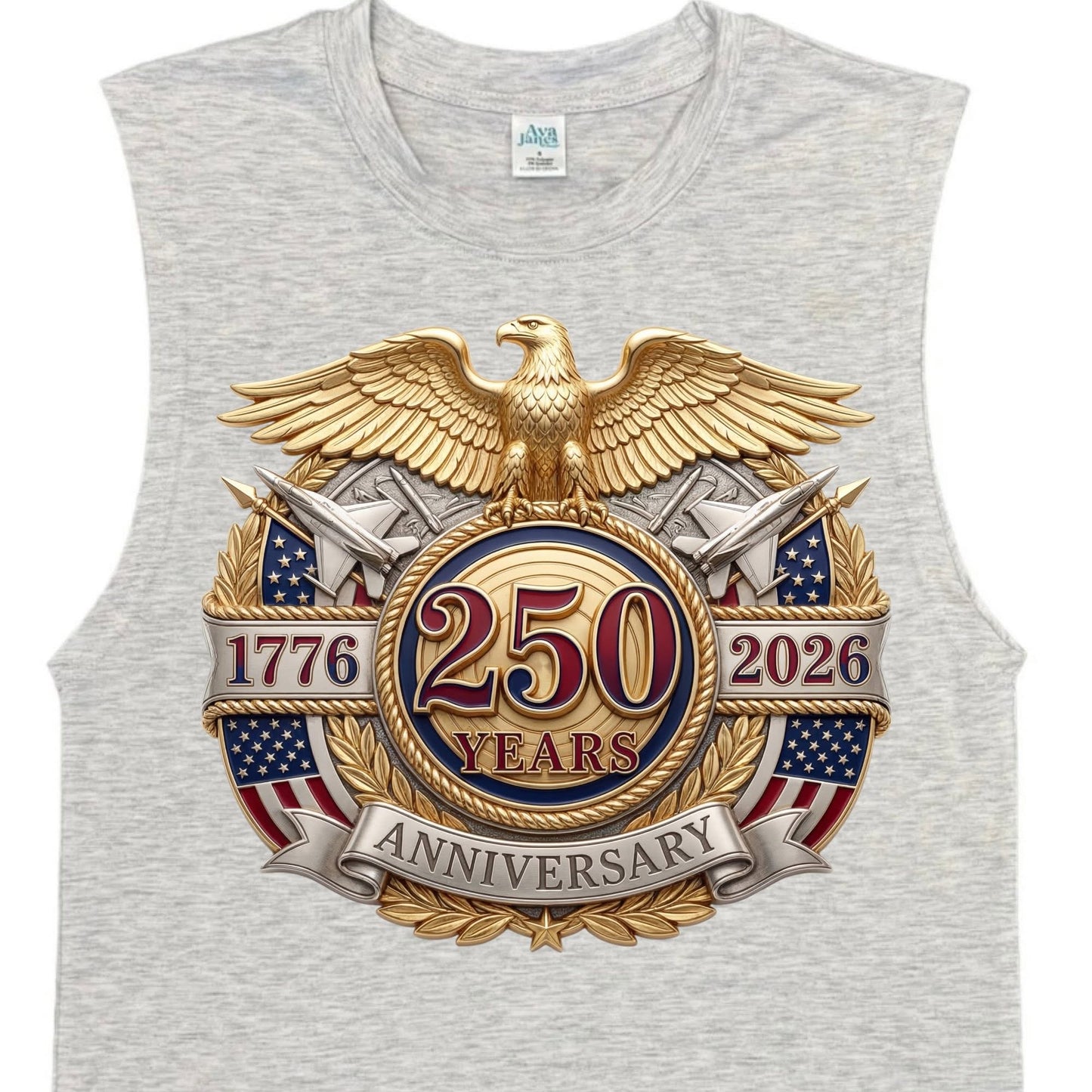 America's 250th Birthday Eagle Golden Emblem with Planes