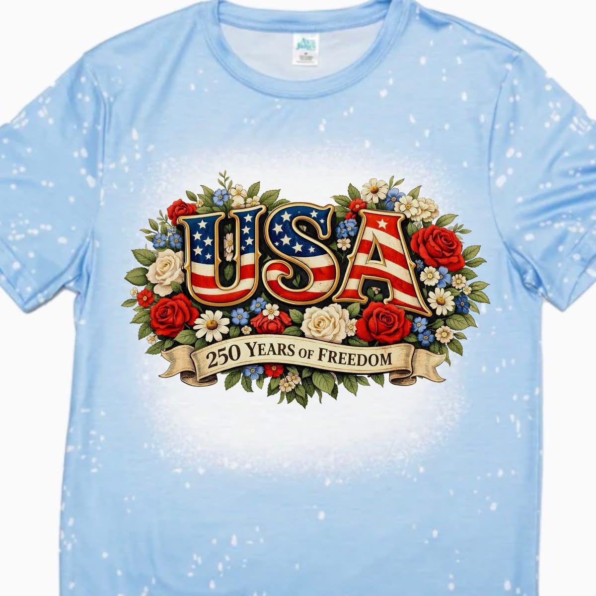 America's 250th Birthday Flowers USA Flag Design