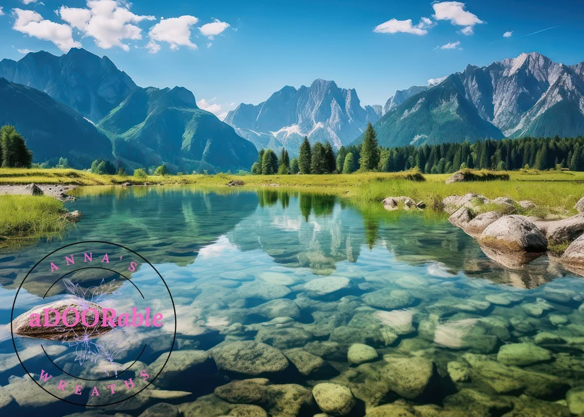 Tempered Glass Cutting Board Scenery Lake Mountain View