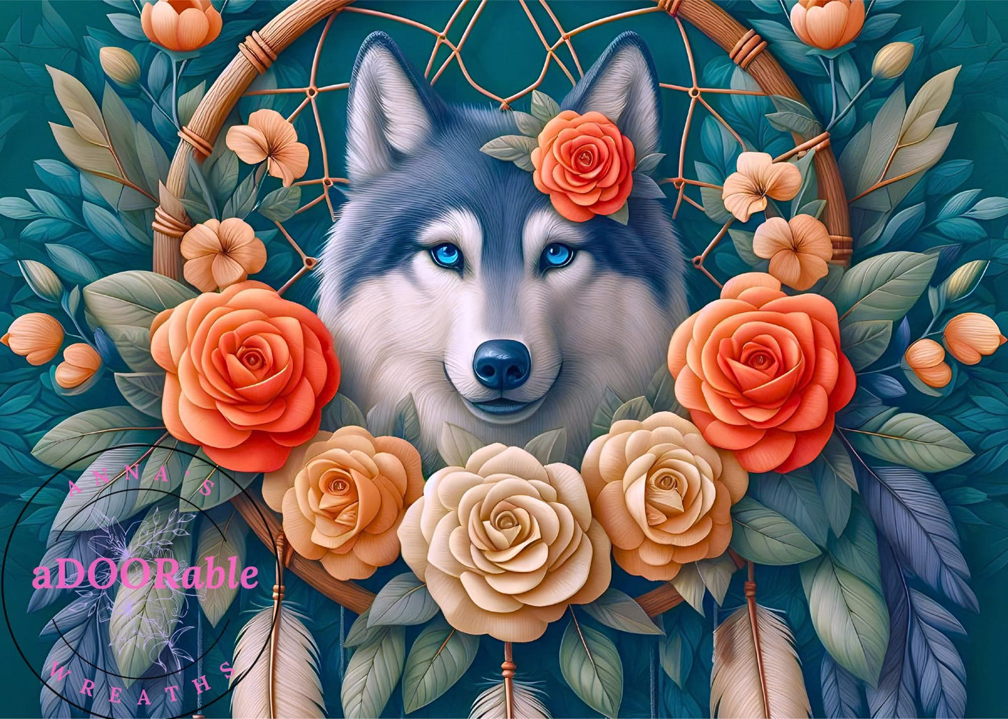 Tempered Glass Cutting Board Wolf Dream Catcher Roses