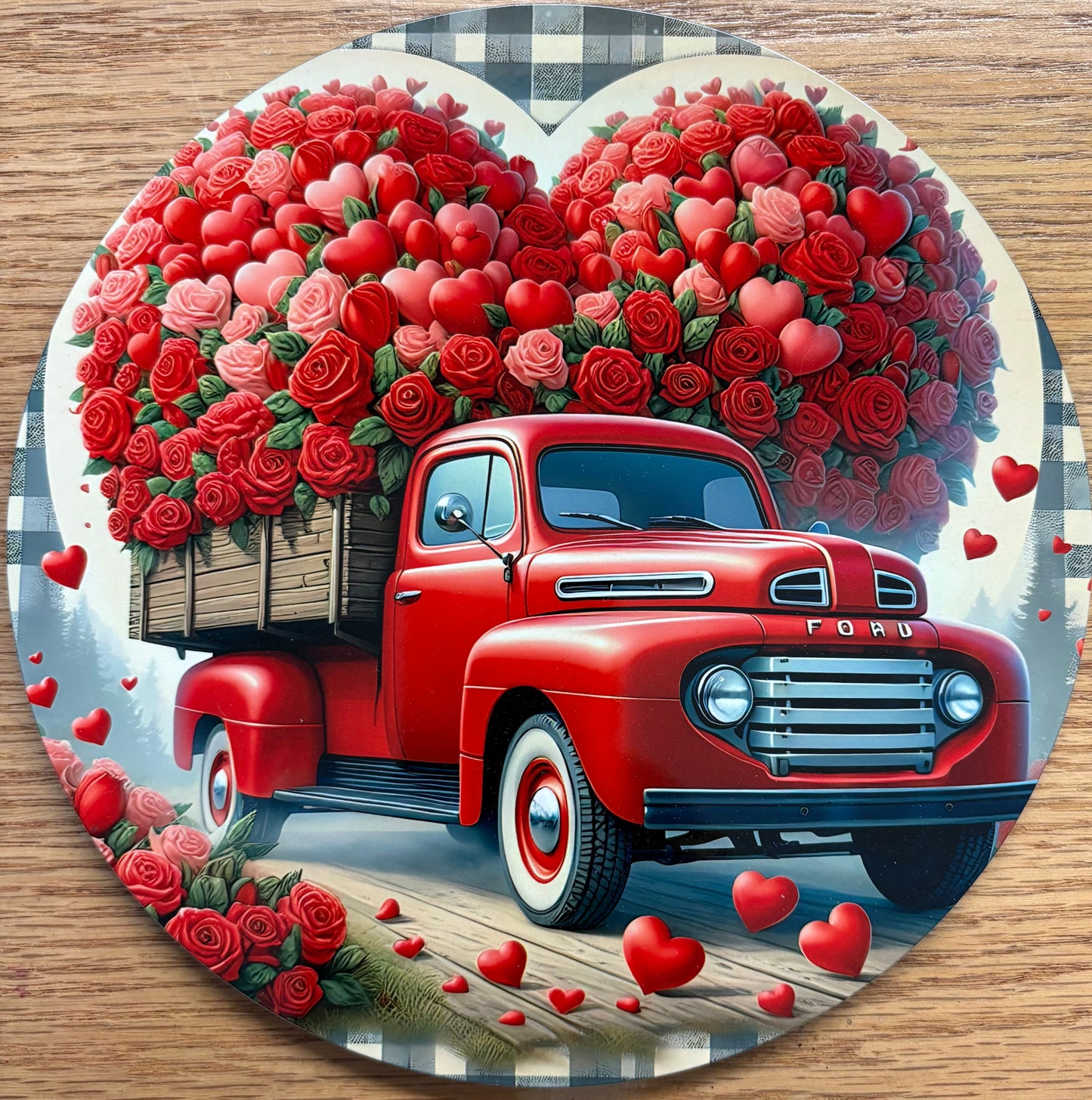 VALENTINE'S - RED TRUCK ROSE HEART